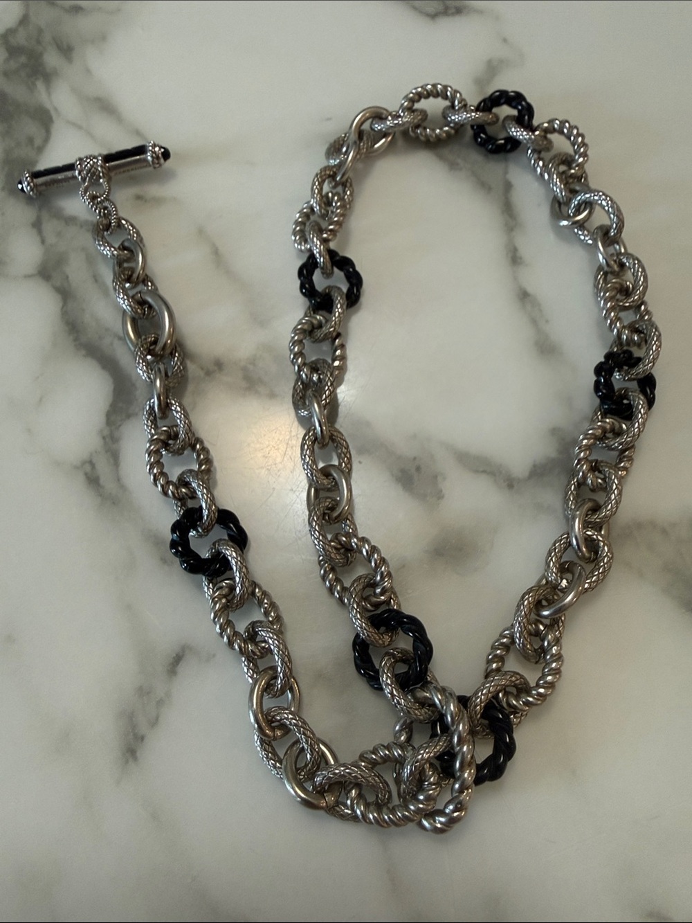 Judith Ripka silver toggle chain bracelet - Picture 2 of 5